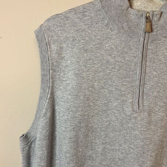 Peter Millar Grey Cotton Blend Sweater Vest - Size XL - Picture 5 of 10